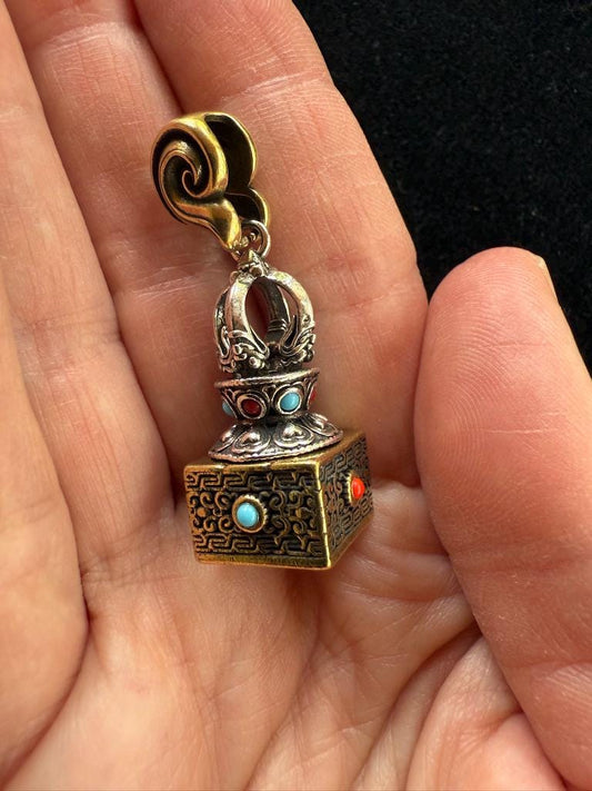 Tiny Scorpion Seal Ghau Pendant | Approx 1.25 inches long x .50 inches wide | Tibet | Gau - The Incense Stick