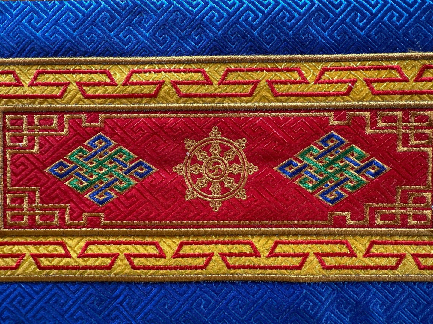 Endless Knots Bell & Dorje Mat | 15.25in x 7.25in | Table Brocade | Assorted - The Incense Stick