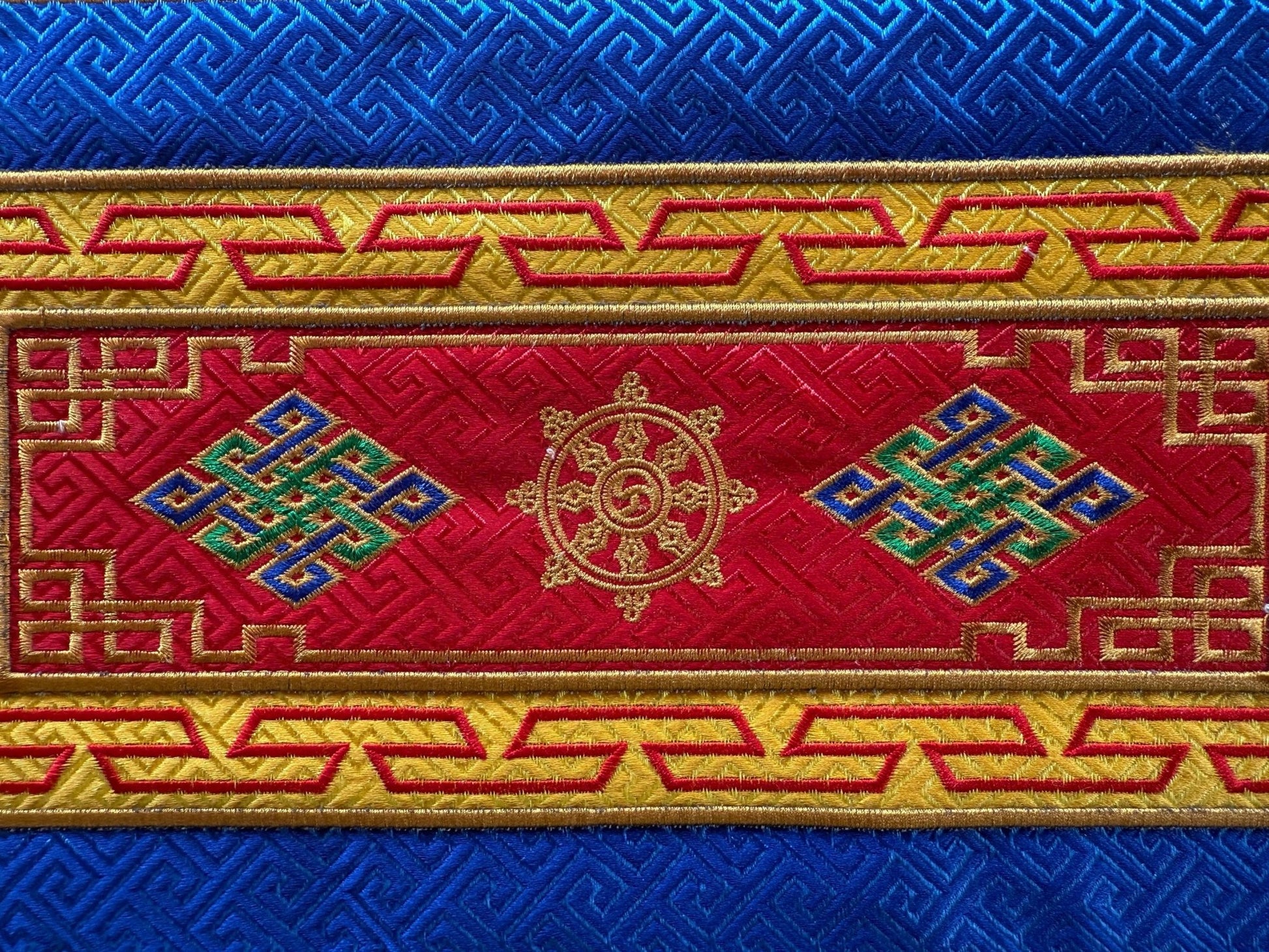 Endless Knots Bell & Dorje Mat | 15.25in x 7.25in | Table Brocade | Assorted - The Incense Stick