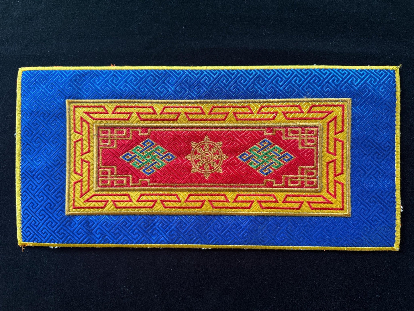 Endless Knots Bell & Dorje Mat | 15.25in x 7.25in | Table Brocade | Assorted - The Incense Stick