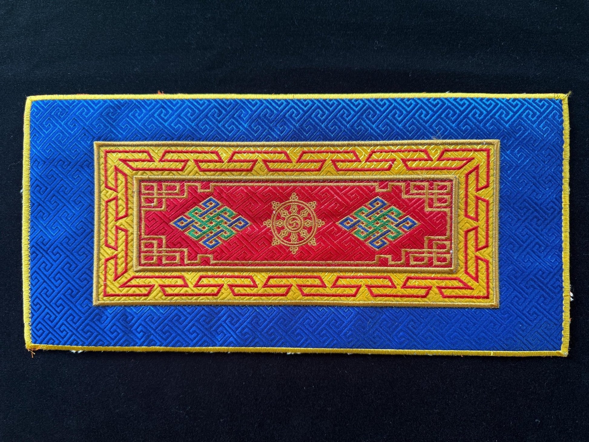 Endless Knots Bell & Dorje Mat | 15.25in x 7.25in | Table Brocade | Assorted - The Incense Stick