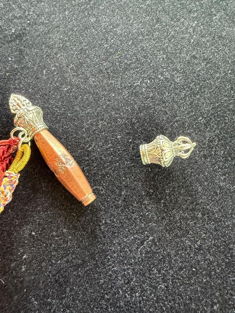 Tiny Gesar Whip Pendant | Approx 2.75 inches long x .50 inches wide | Tibet | Gau - The Incense Stick