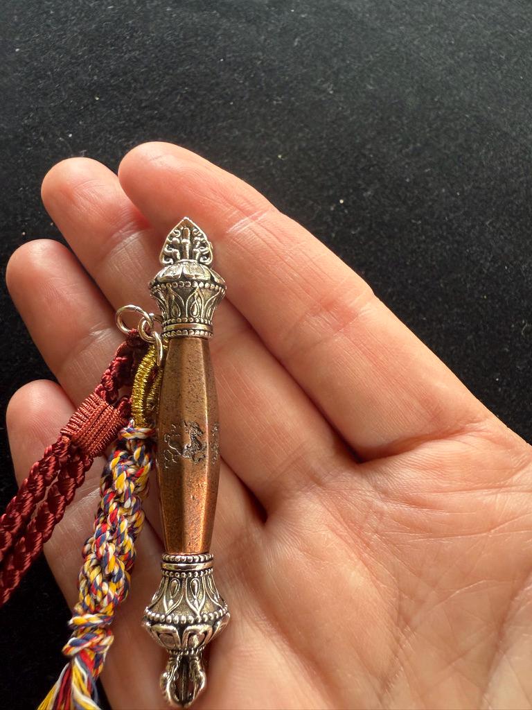 Tiny Gesar Whip Pendant | Approx 2.75 inches long x .50 inches wide | Tibet | Gau - The Incense Stick