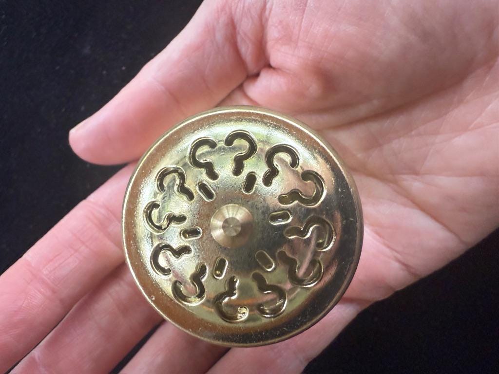 Mini Incense Seal Burner Set | Brass | Approx. 1.75 inches wide x 1.75 inches high | Incense Trails | Sample Ash and Incense Powder Included - The Incense Stick