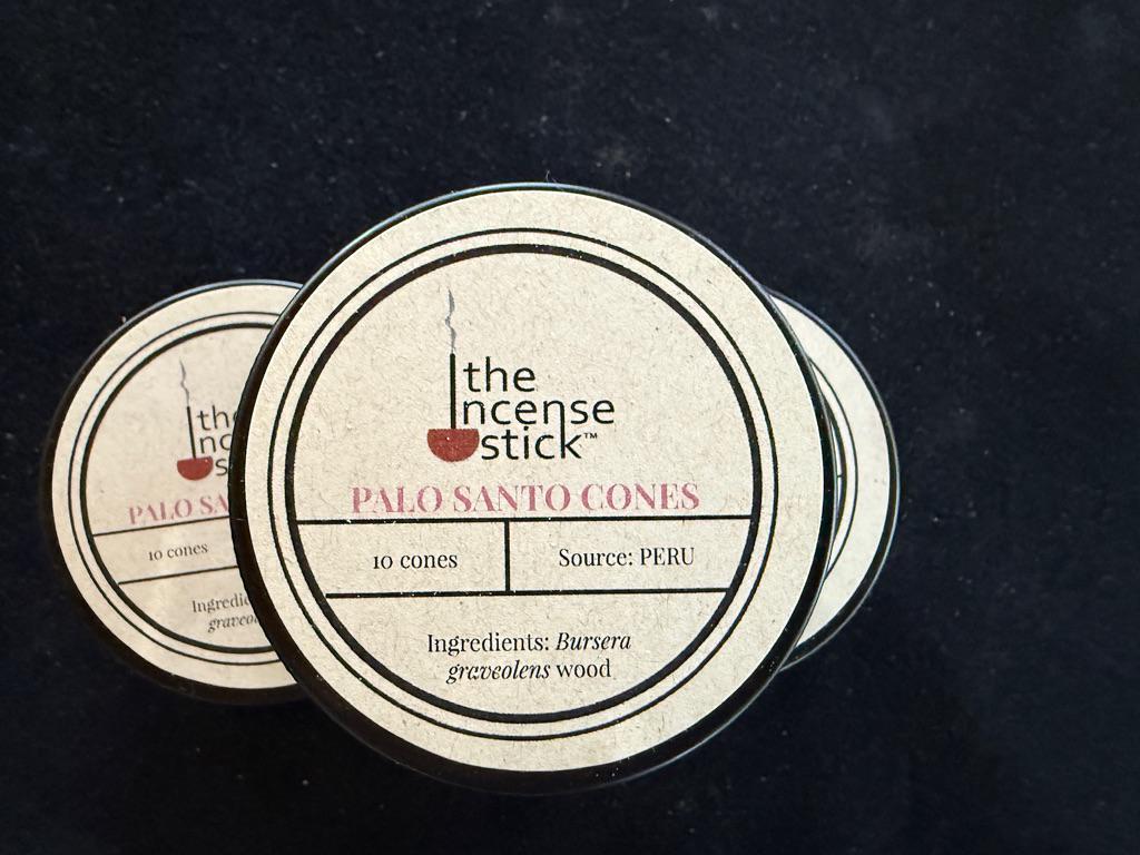 Palo Santo Cone Incense| 10 cones | 1 tin | Peru | Bursera graveolens - The Incense Stick
