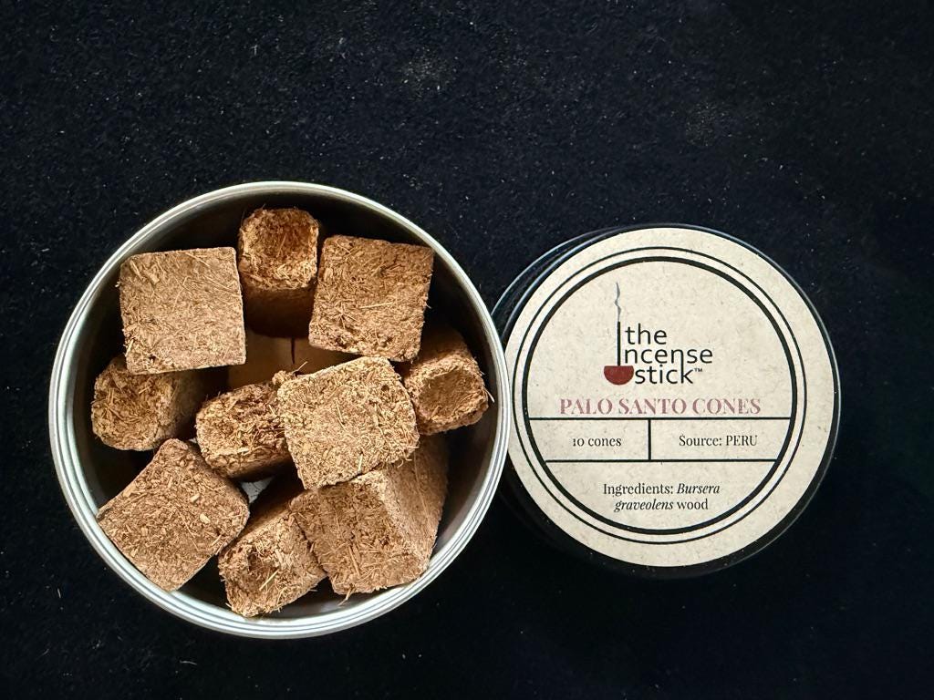 Palo Santo Cone Incense| 10 cones | 1 tin | Peru | Bursera graveolens - The Incense Stick