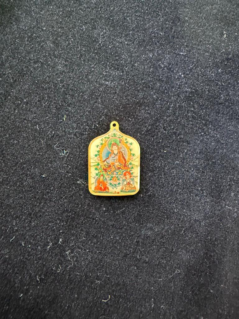 Guru Padmasambhava and Gesar Pendant | 2 sided | Approx 1 inches long x 1.25 inches wide | Tibet | Guru Rinpoche - The Incense Stick