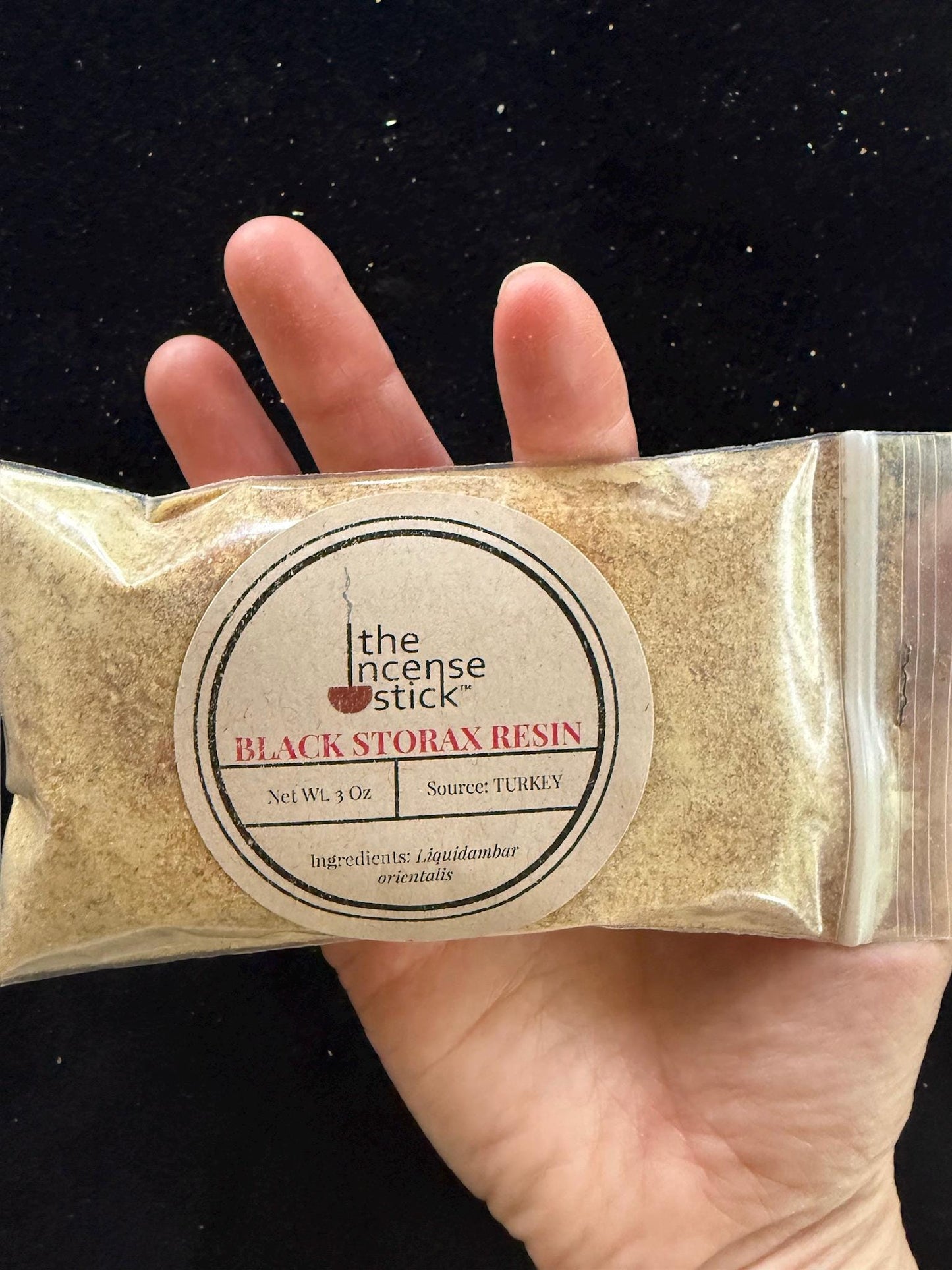 Black Storax Resin Powder | 3 ounce | Natural Tree Resin | Turkey | Liquidambar orientalis - The Incense Stick
