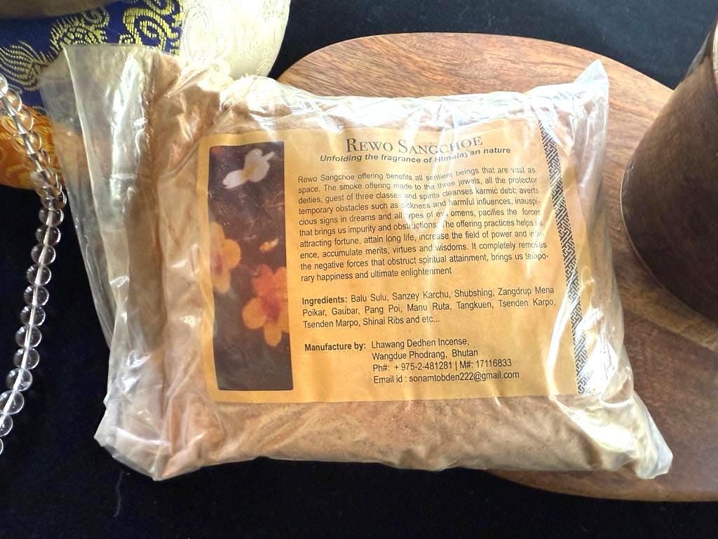 Riwo Sangchoe Powder| Bhutanese Himalayan Style Incense | 220 grams | Lhawang Dedhen Incense | Rewo Sangchoe - The Incense Stick