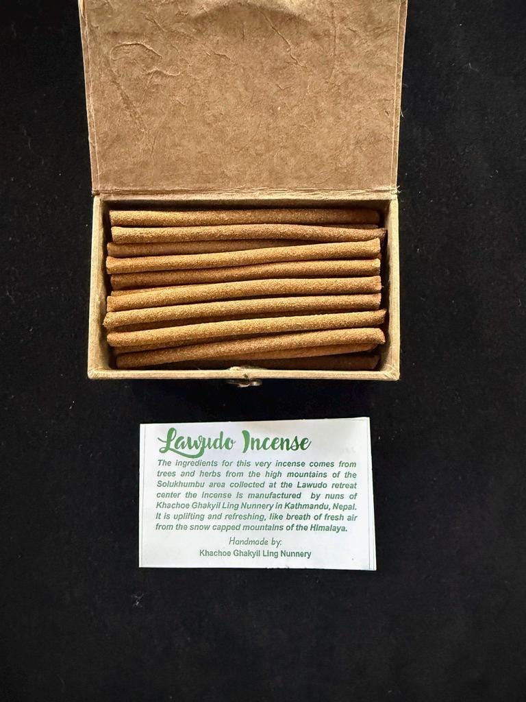 Lawudo Incense | Tibetan Incense | Khachoe Ghakyil Ling Nunnery | Nepal| Approx 55 sticks| 3.5" long - The Incense Stick
