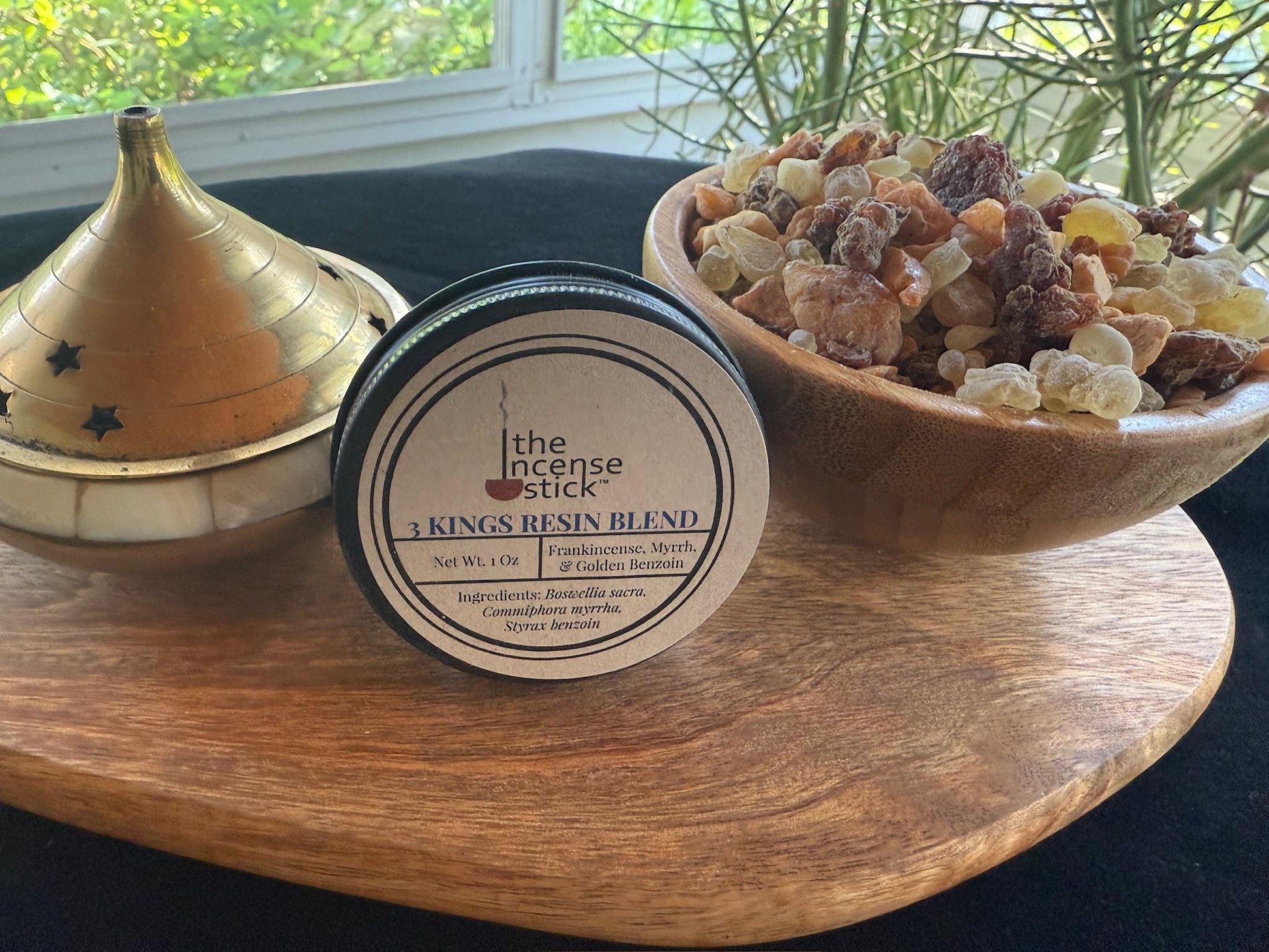 3 Kings Resin Blend Incense | Frankincense, Myrrh, & Golden Benzoin | High Quality | 1 ounce | 100% Natural Tree Resin - The Incense Stick