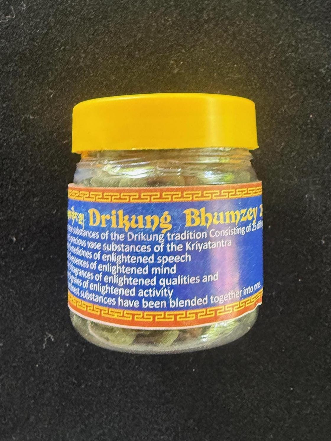 Drikung Bhumzey 25 pills | 1.75 ounces including the jar | Drikung Sorig Amrita Herbal Product - The Incense Stick