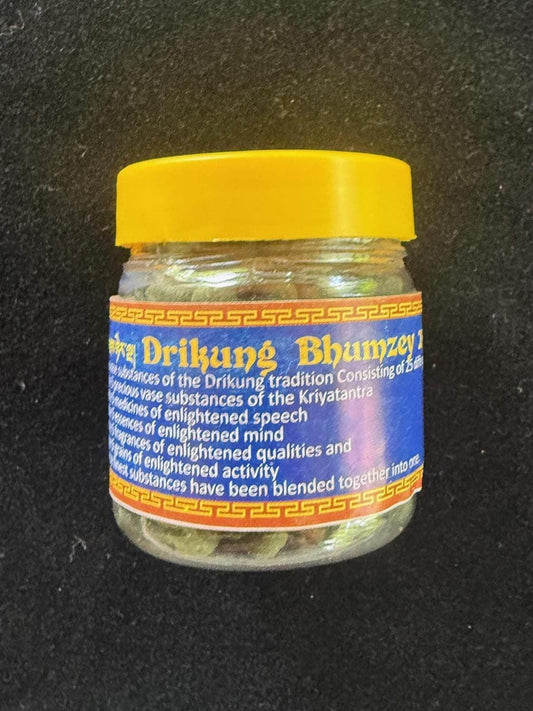 Drikung Bhumzey 25 pills | 1.75 ounces including the jar | Drikung Sorig Amrita Herbal Product - The Incense Stick