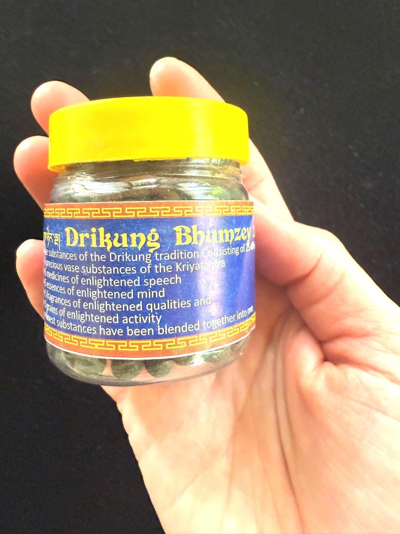 Drikung Bhumzey 25 pills | 1.75 ounces including the jar | Drikung Sorig Amrita Herbal Product - The Incense Stick