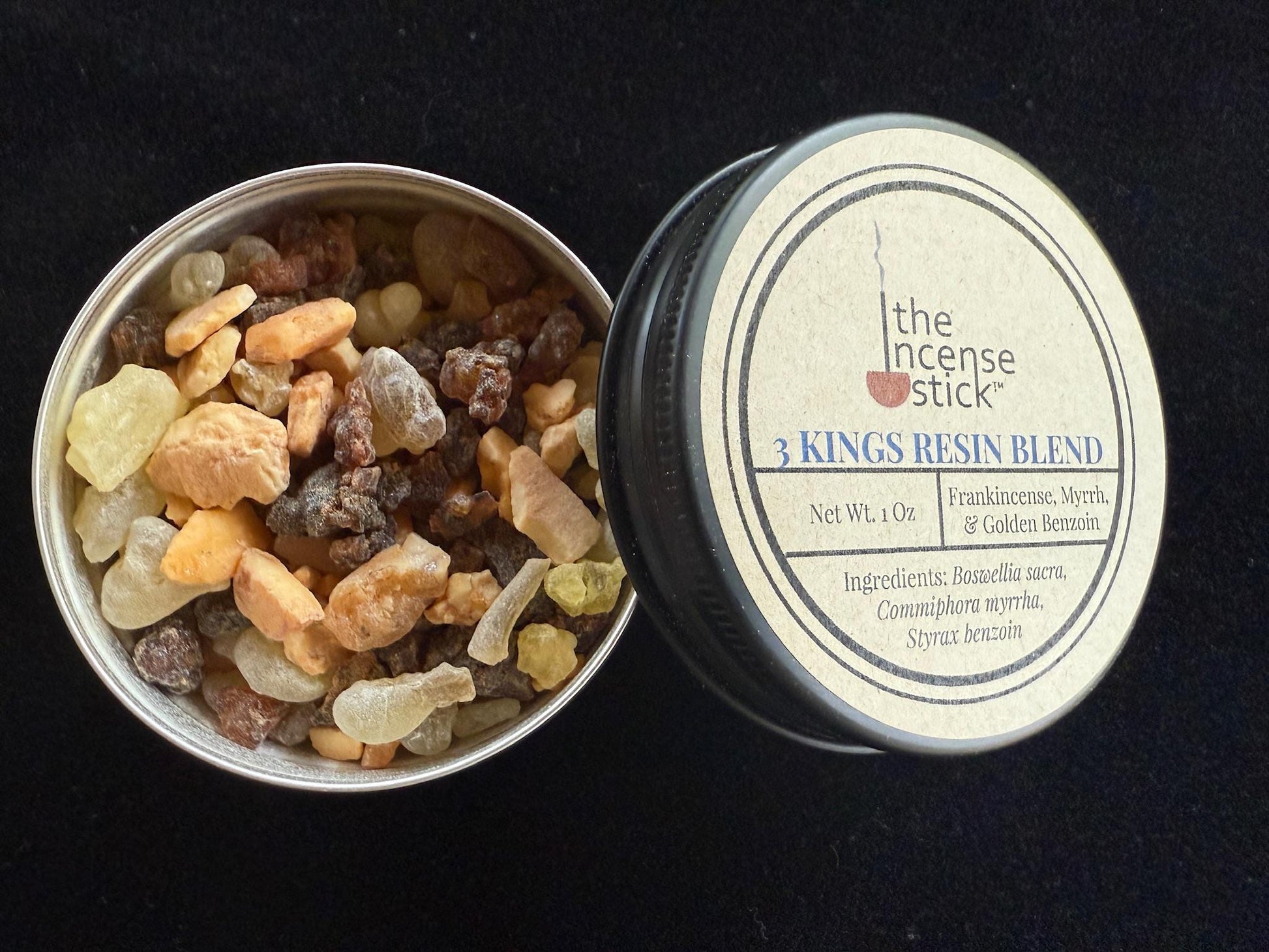 3 Kings Resin Blend Incense | Frankincense, Myrrh, & Golden Benzoin | High Quality | 1 ounce | 100% Natural Tree Resin - The Incense Stick
