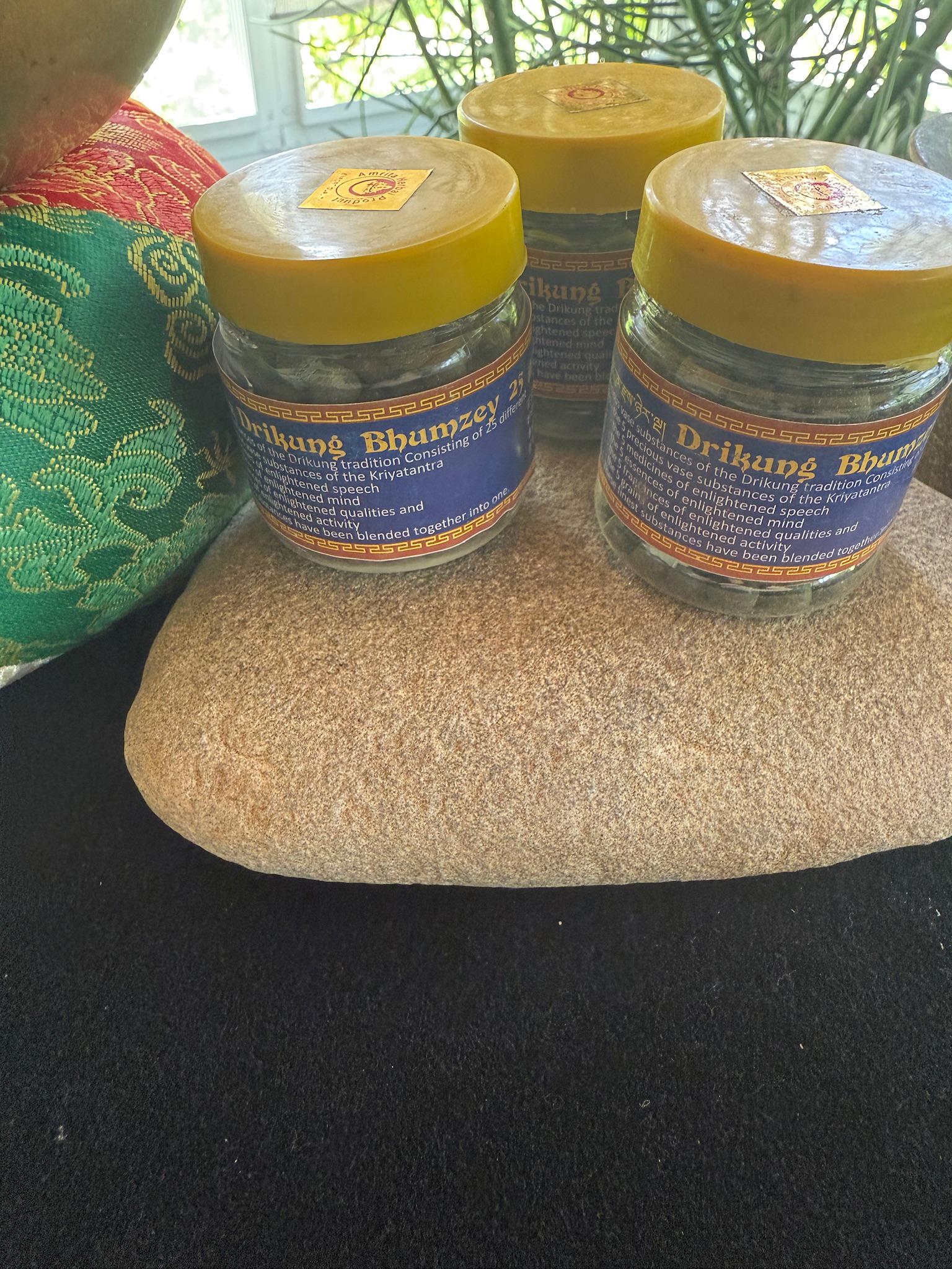 Drikung Bhumzey 25 pills | 1.75 ounces including the jar | Drikung Sorig Amrita Herbal Product - The Incense Stick