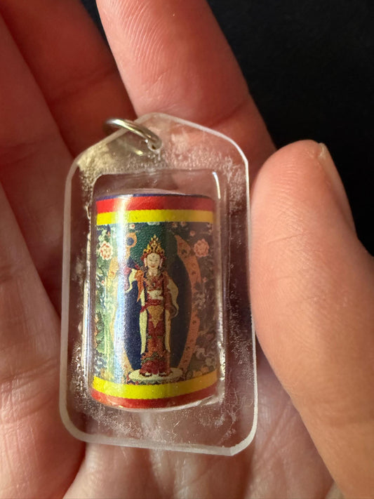 Achi Chokyi Drolma Protective Amulet | | 1 in by 1/2 in | Protection Blessing | Drikung Kagyu | Cord Included | Nepal - The Incense Stick