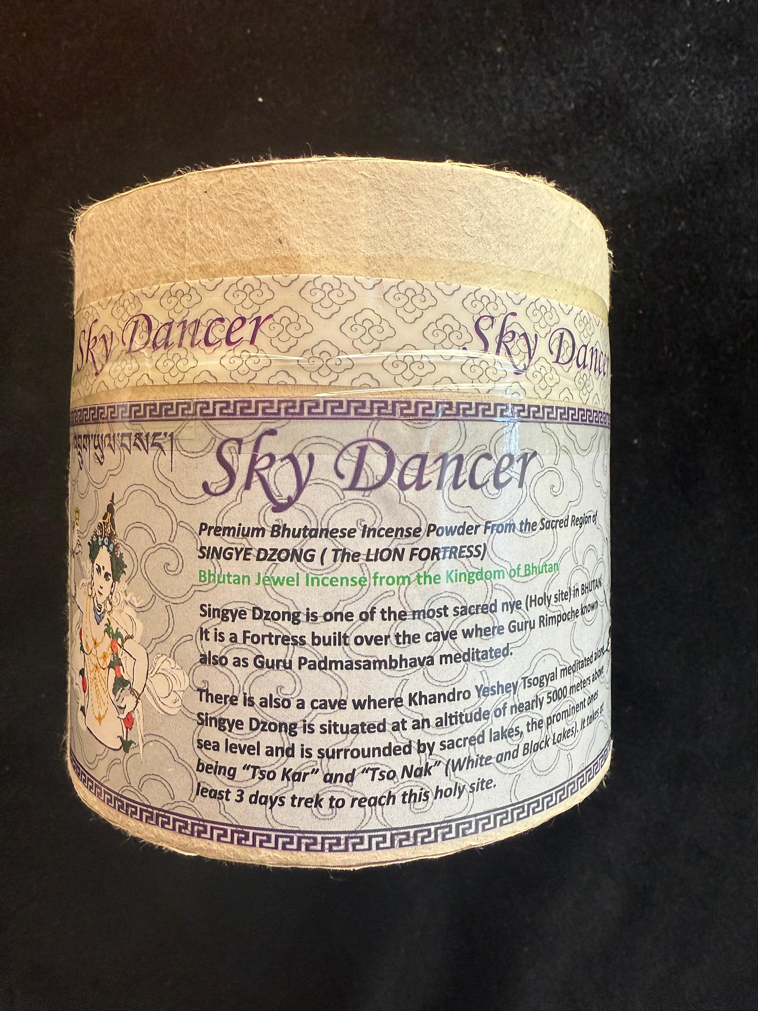 Sky Dancer | Bhutanese Incense | Incense Powder | 300 grams lokta paper canister | Bhutan Jewel Incense House - The Incense Stick