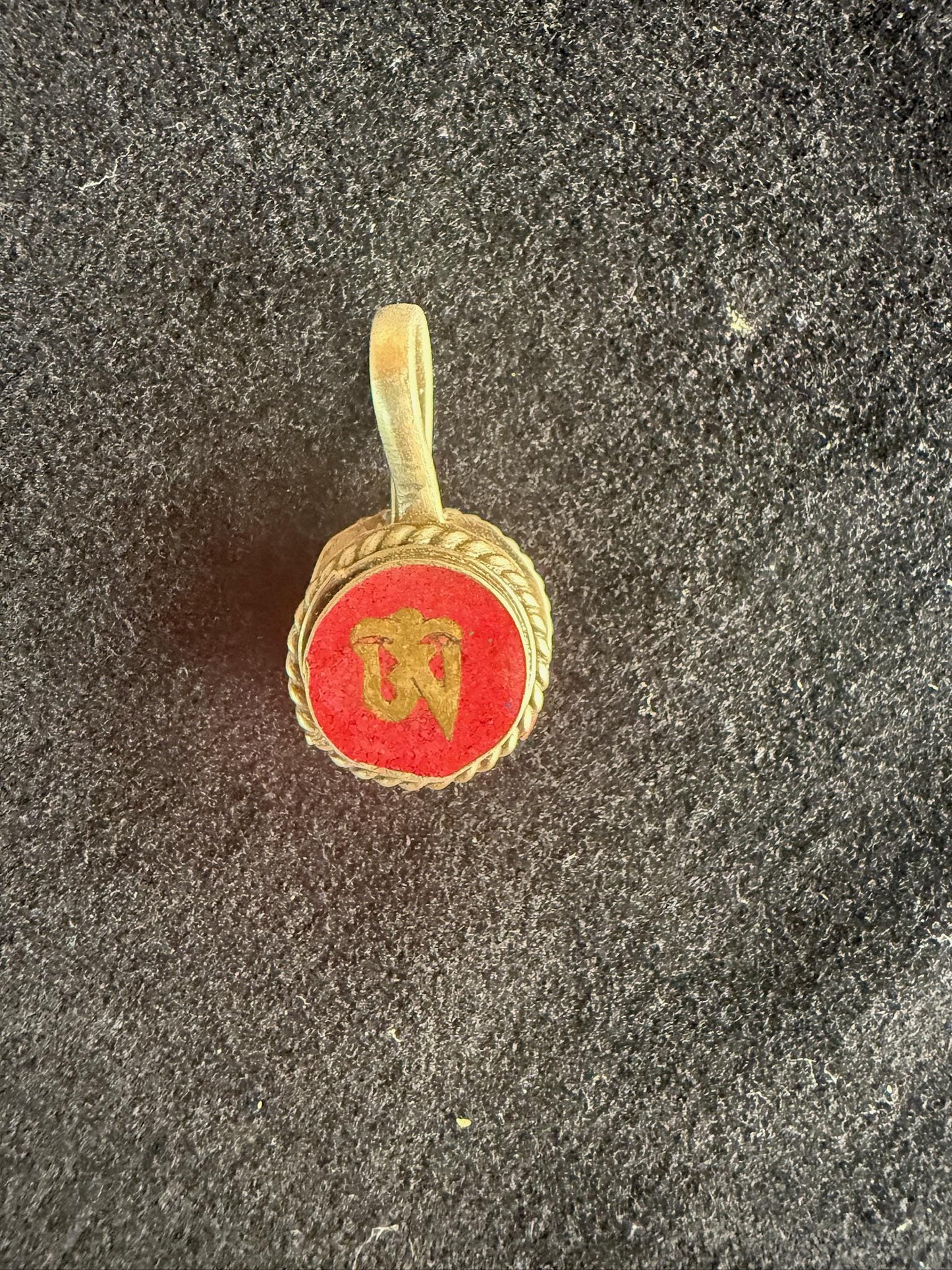 Om Inlay Mala Counter | Approx 1/2in | Nepal | Bum Counter | Brass and Stone - The Incense Stick