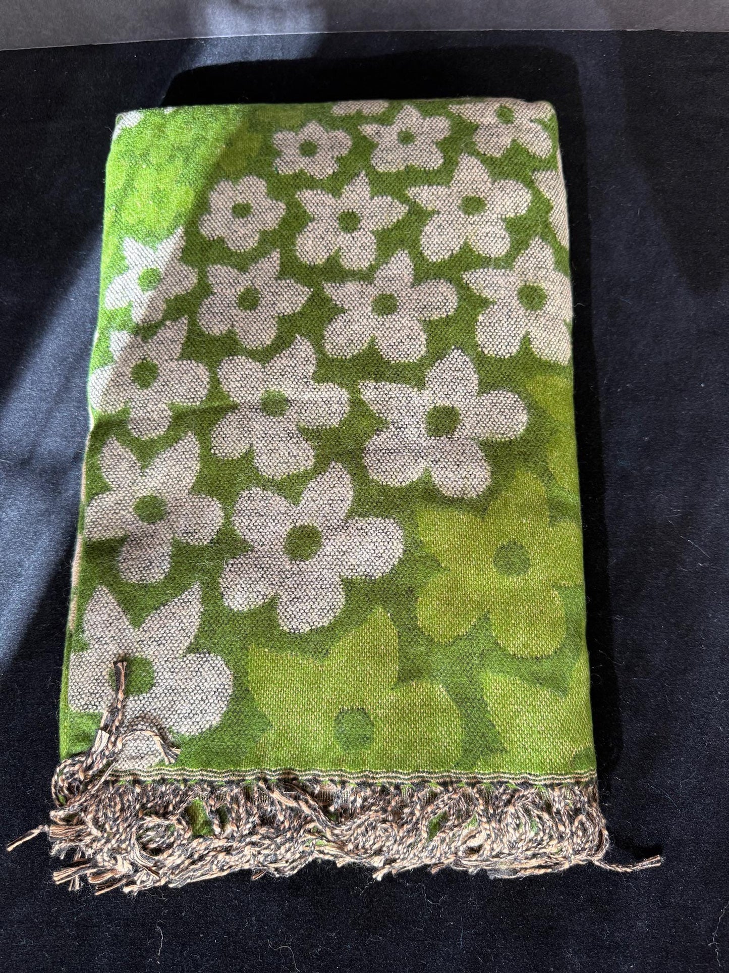 Nepalese Floral Swirl Shawl | 35" x 80" | Various Colors | Wool Blend - The Incense Stick