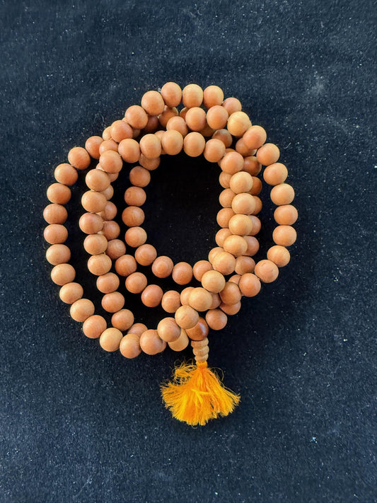 Sandalwood Mala | Nepal | 108 beads | 9 mm | Brocade Bag Included
