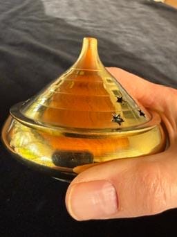 Brass Incense Burner | India | 4 inch diameter - The Incense Stick