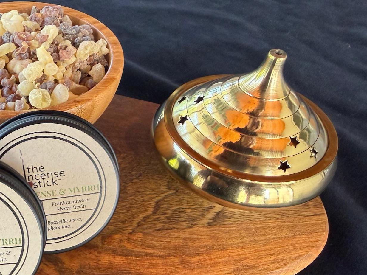 Brass Incense Burner | India | 4 inch diameter - The Incense Stick