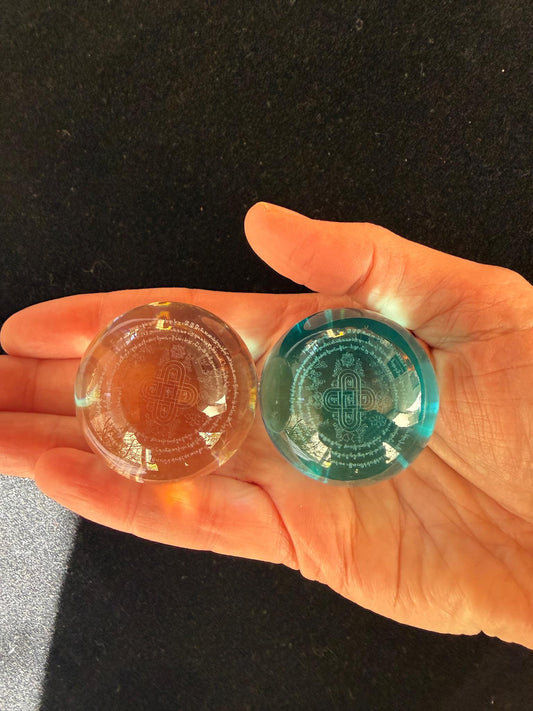 Glass Naga Blessing Spheres | Glass | Approx 1.5 inches diameter | Tibet | Water Blessing
