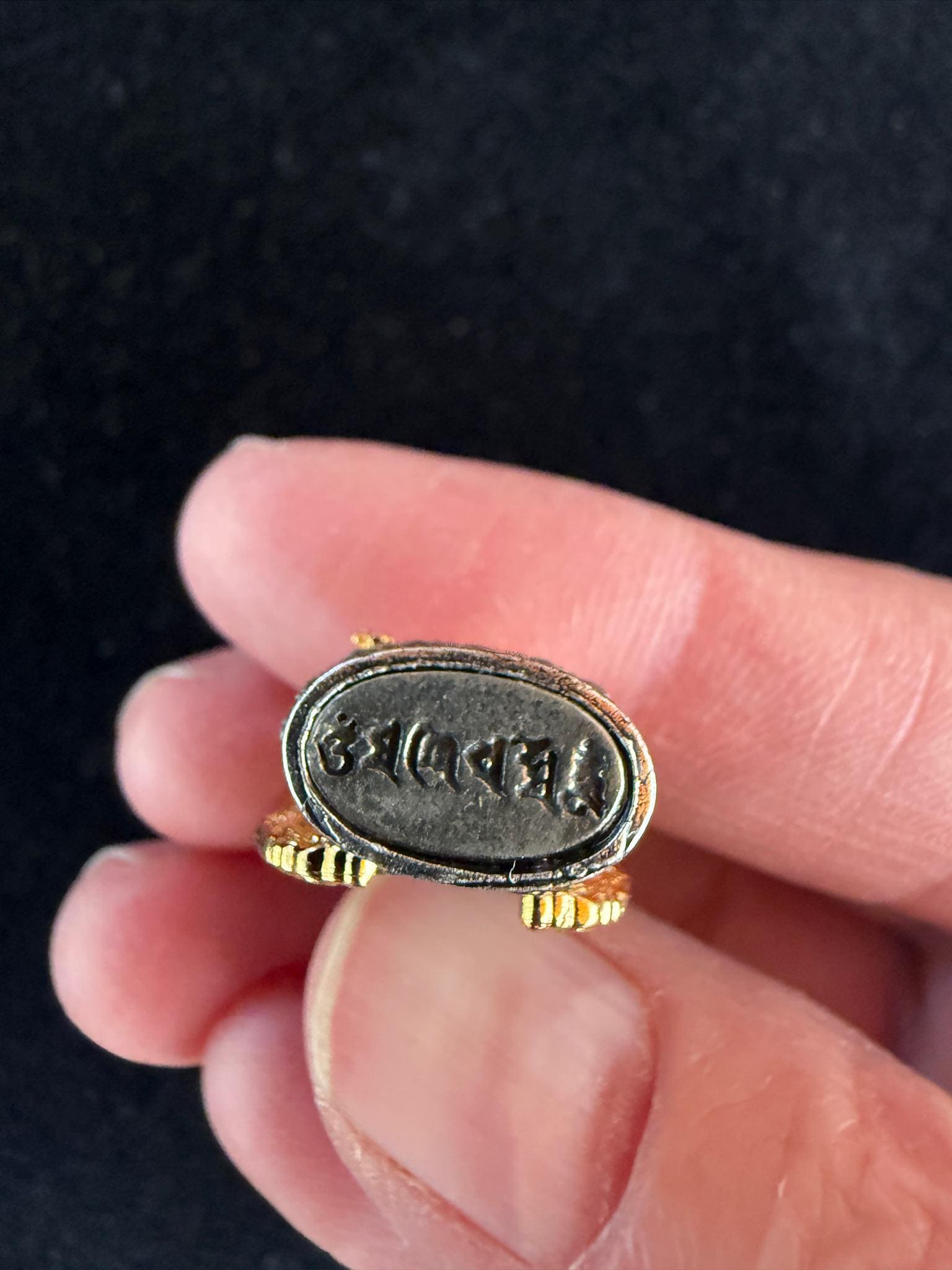 Green Tara Dzi Pendant | Approx 1.50 inches long x .75 inches wide