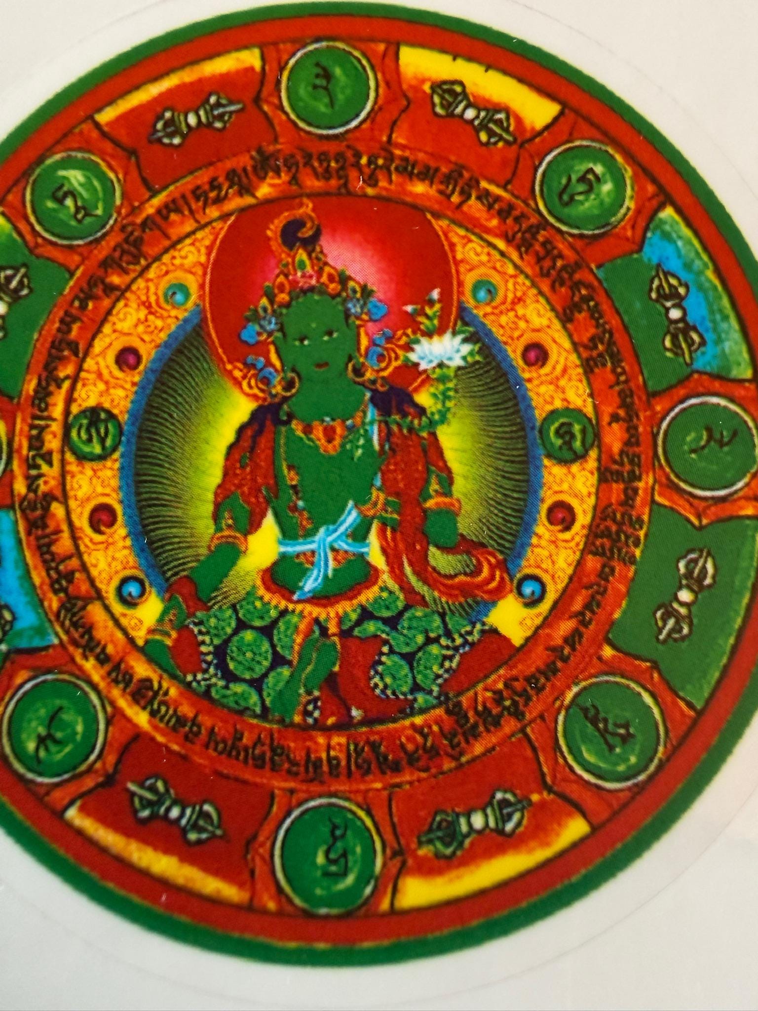Green Tara Stickers | 1 sheet | 3 stickers per sheet | Translucent | Jetsün Dölma