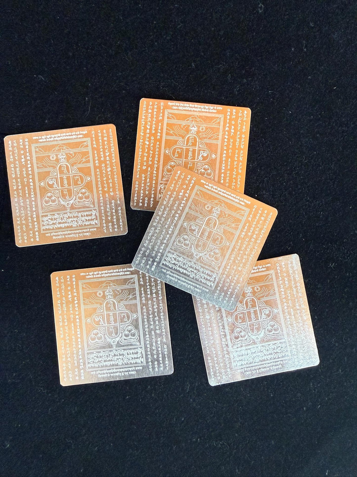 Aluminum Naga Blessing Tile | Approx 2 in x 2 in | Tibet | Water Blessing