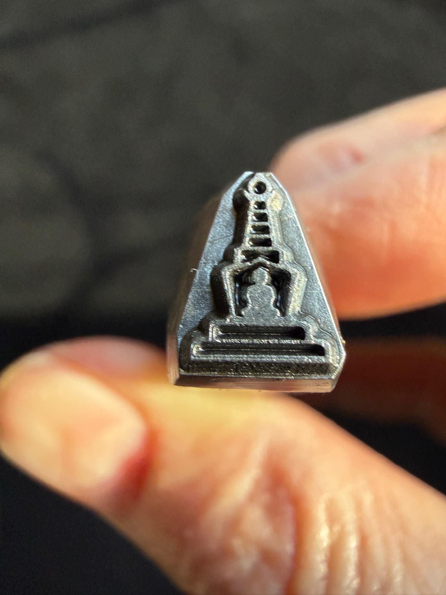 Stupa Tsa Tsa Mold Stamp | Carbon Steel | Tibet | Image 5.5mm w x 8mm h