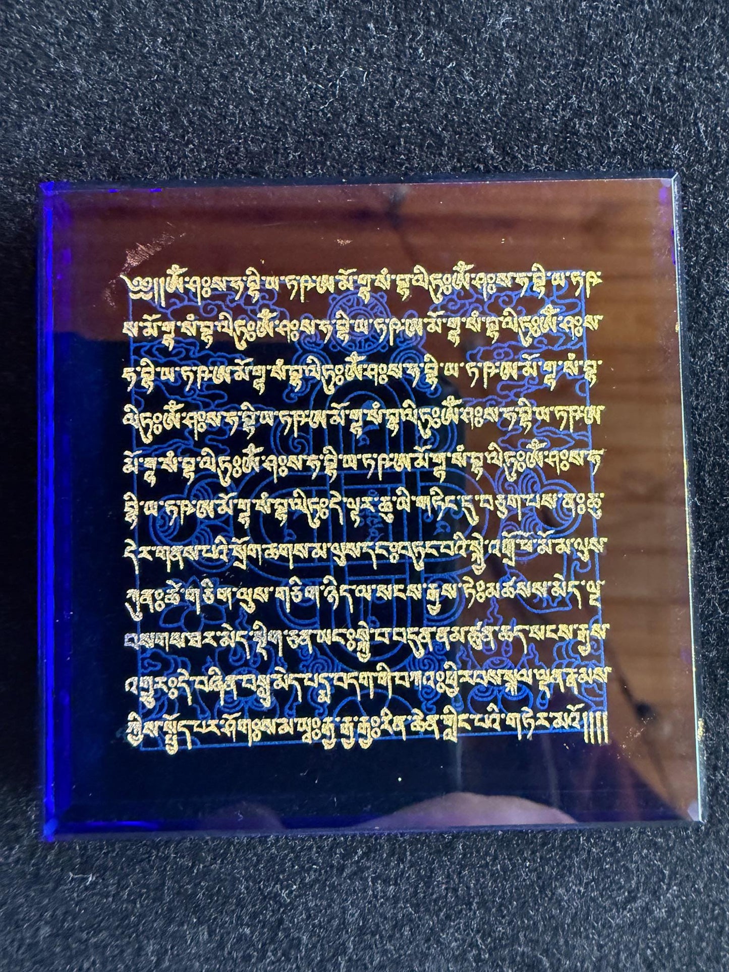 Blue Glass Naga Blessing Tiles | Glass | Approx 2.25 inches x 2.25 inches | Tibet | Water Blessing