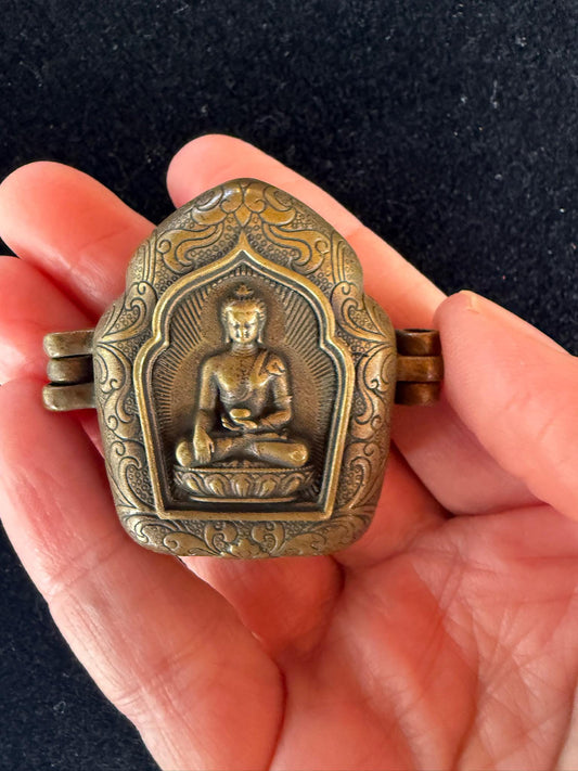 Buddha Gau Amulet Box | Approx 1.5 inches long x 1 inches wide | Tibet | Ghau