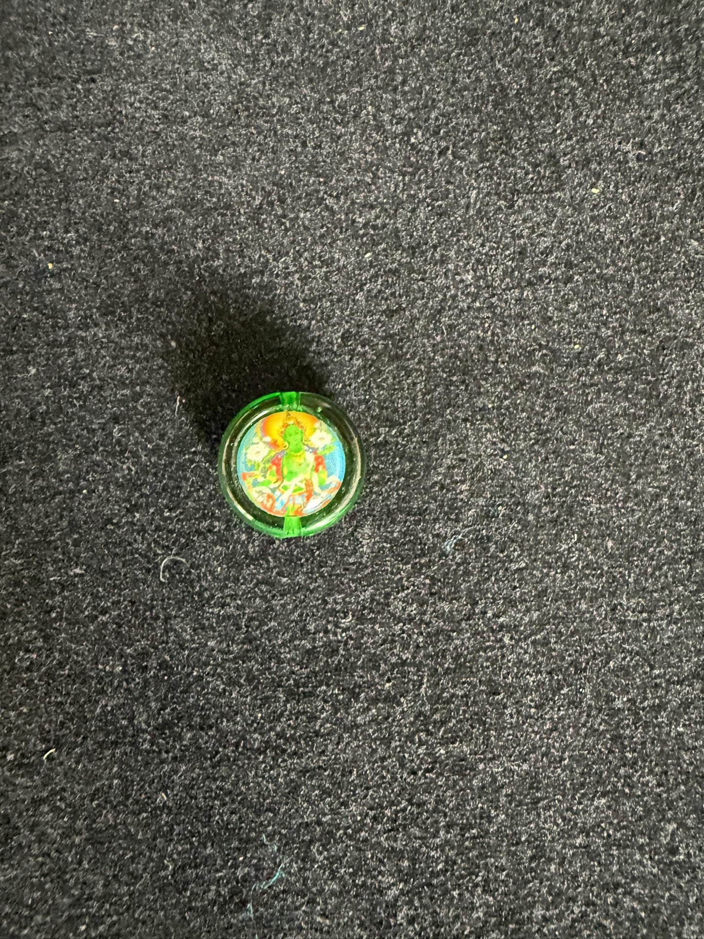 Green Tara Glass Bead | 1 bead | Glass | 16mm diameter | Dolma