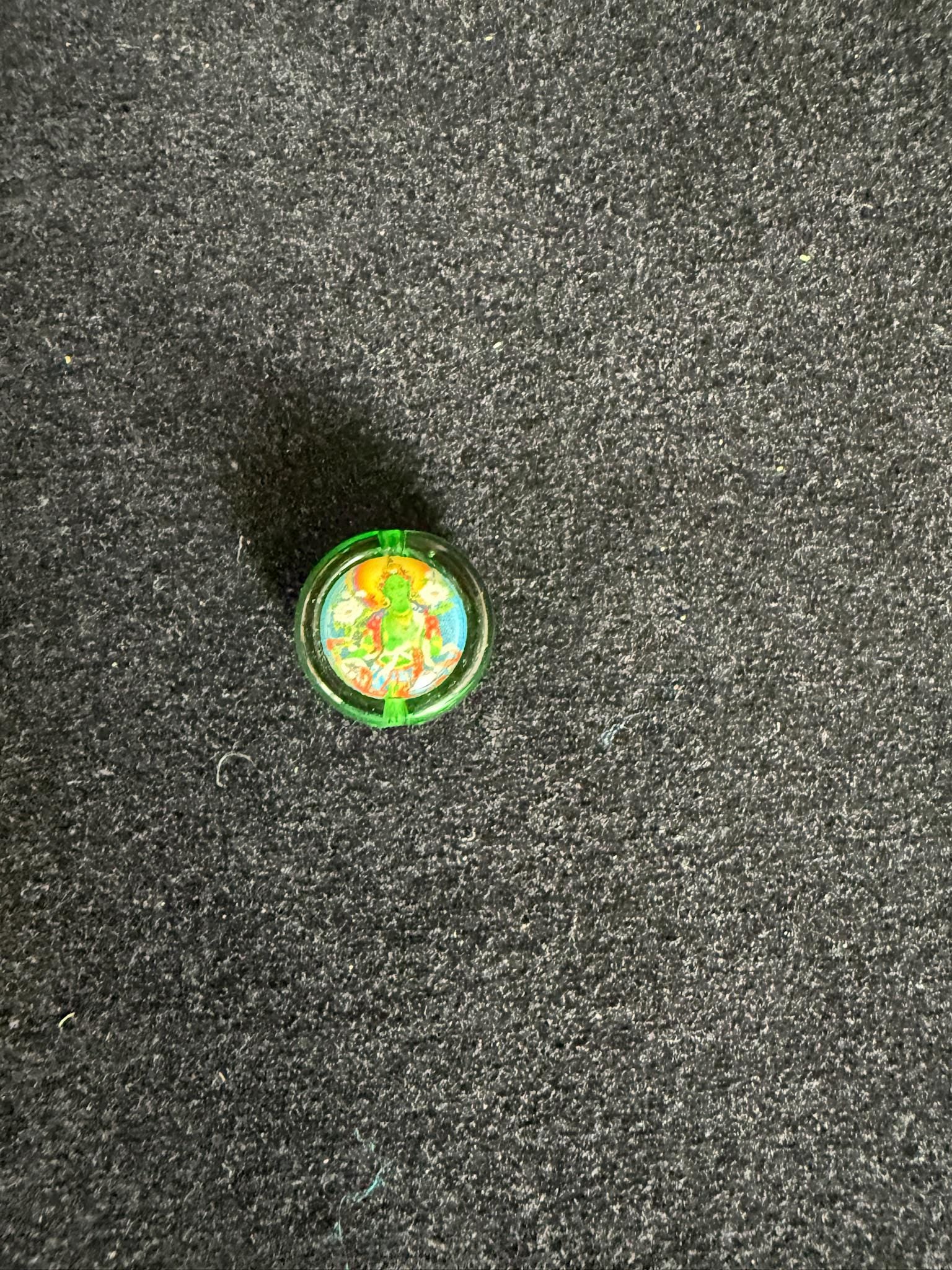 Green Tara Glass Bead | 1 bead | Glass | 16mm diameter | Dolma