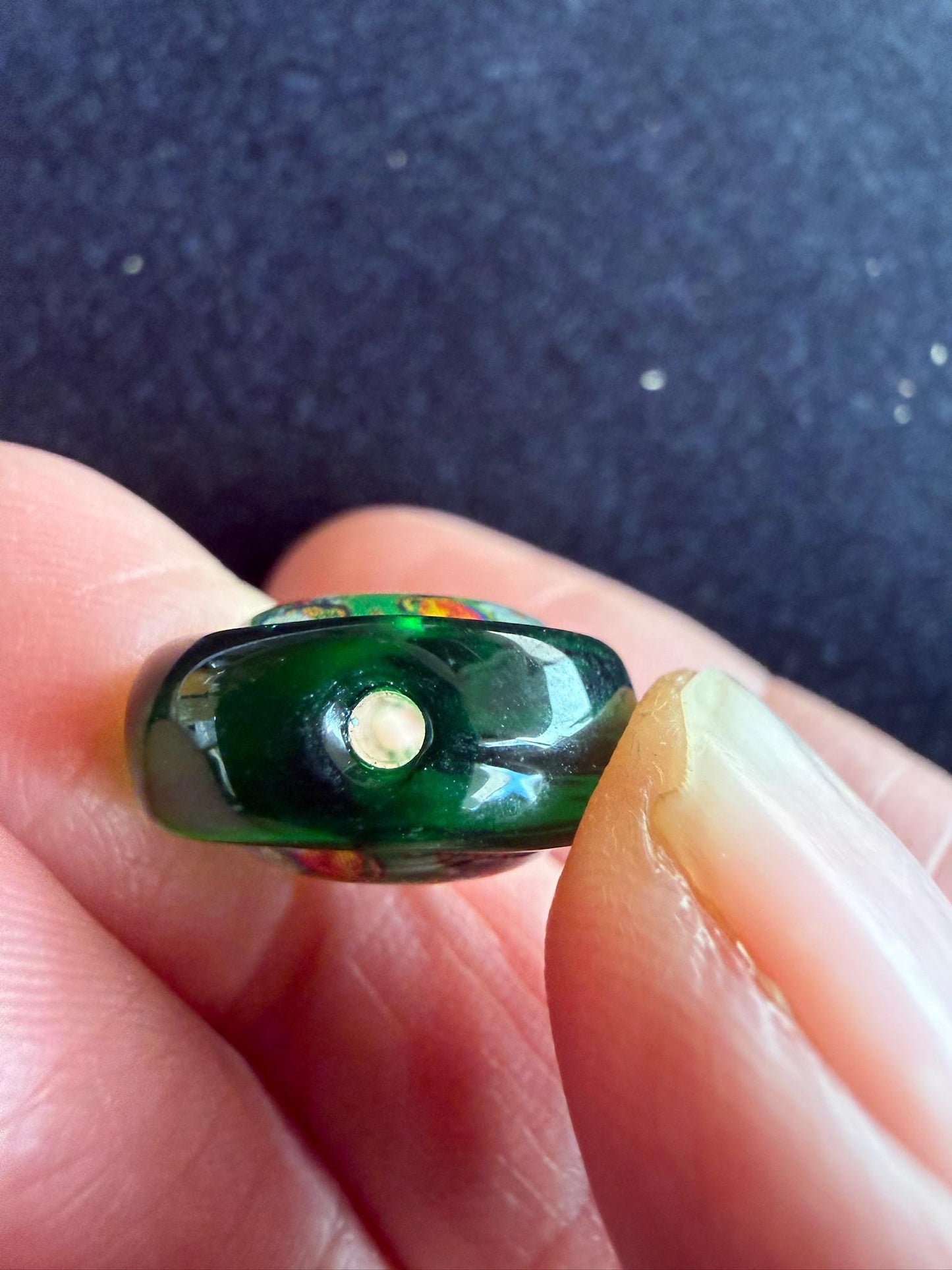 Green Tara Glass Bead | 1 bead | Glass | 16mm diameter | Dolma