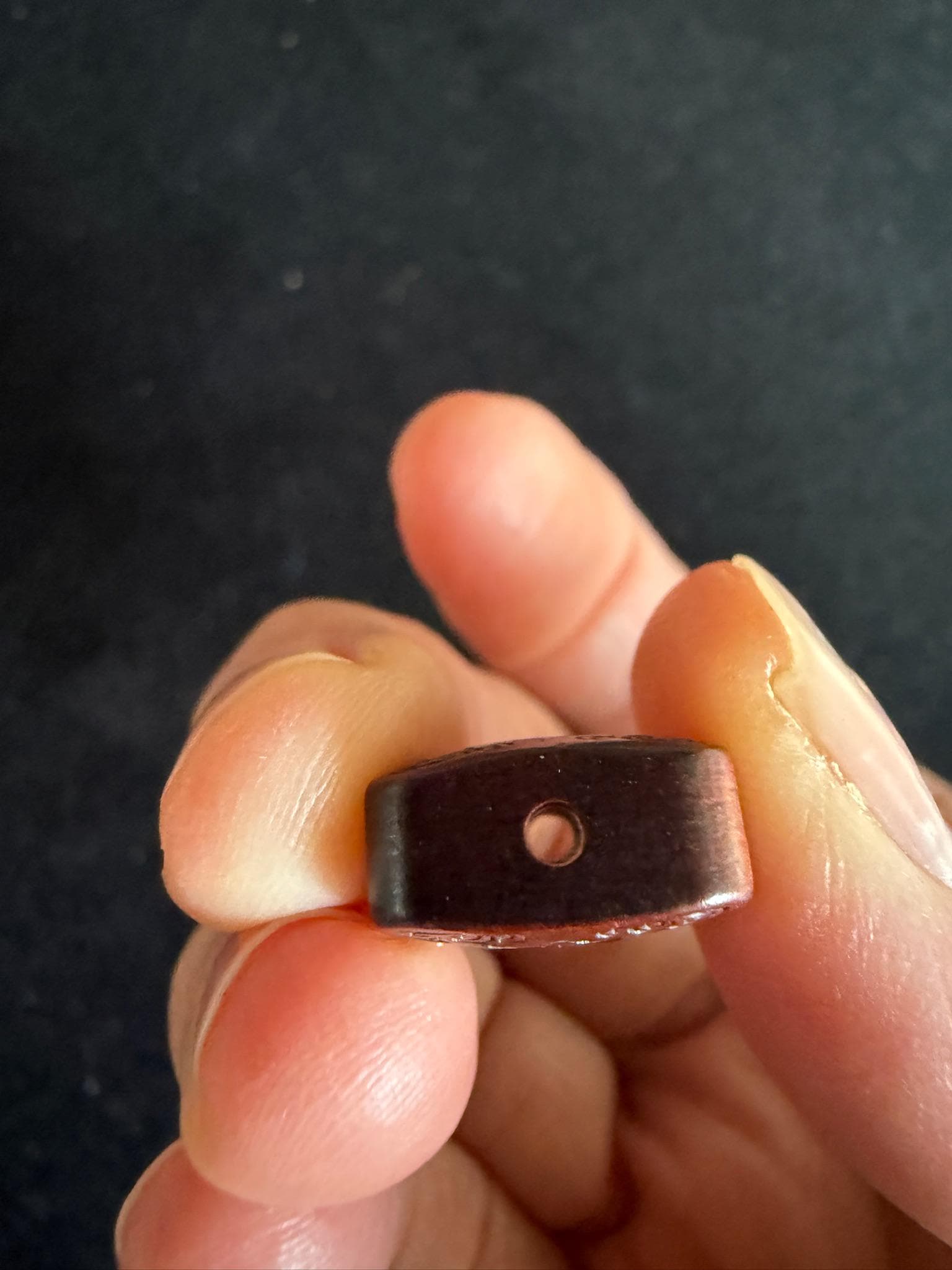 Lotus Wood Inlay Bead | 1 bead | 15mm square