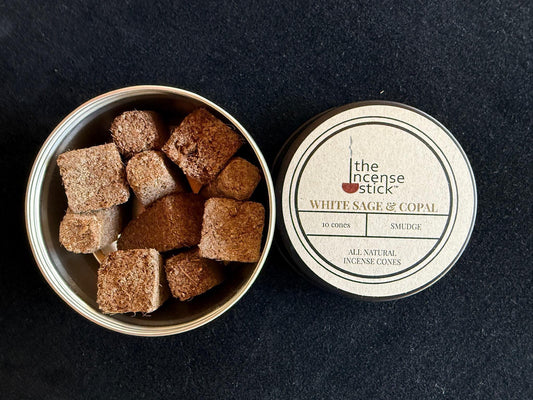 White Sage and Copal Cone Incense| 10 cones | 1 tin