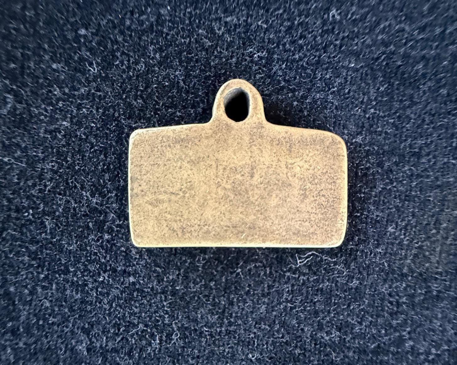 Tiny OM AH HUNG Charm | Metal | Approx 1/2in x 1in | Tibet