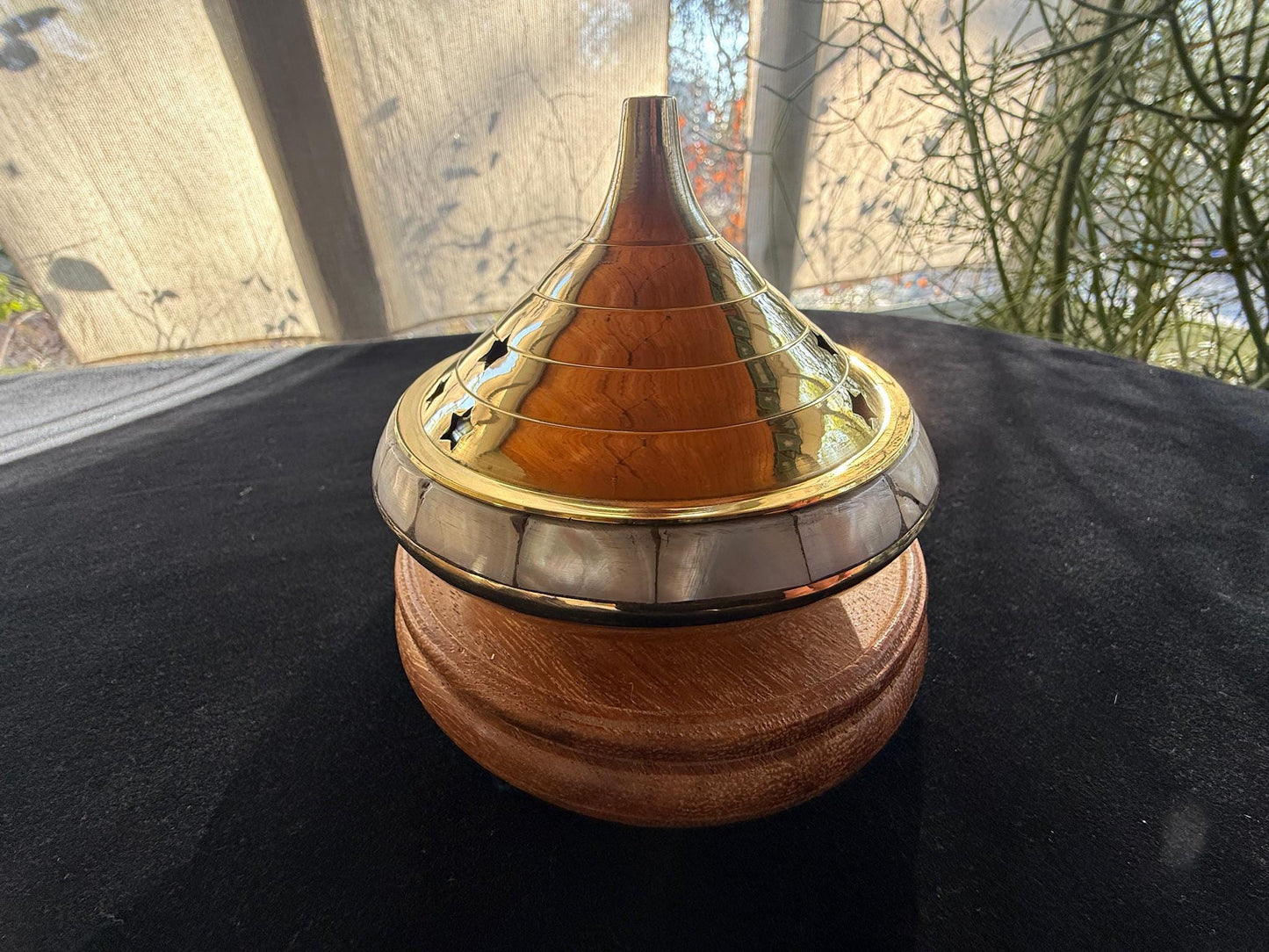 Round Wooden Platform | Approx 4 in Diameter | For Incense Burners or Statues