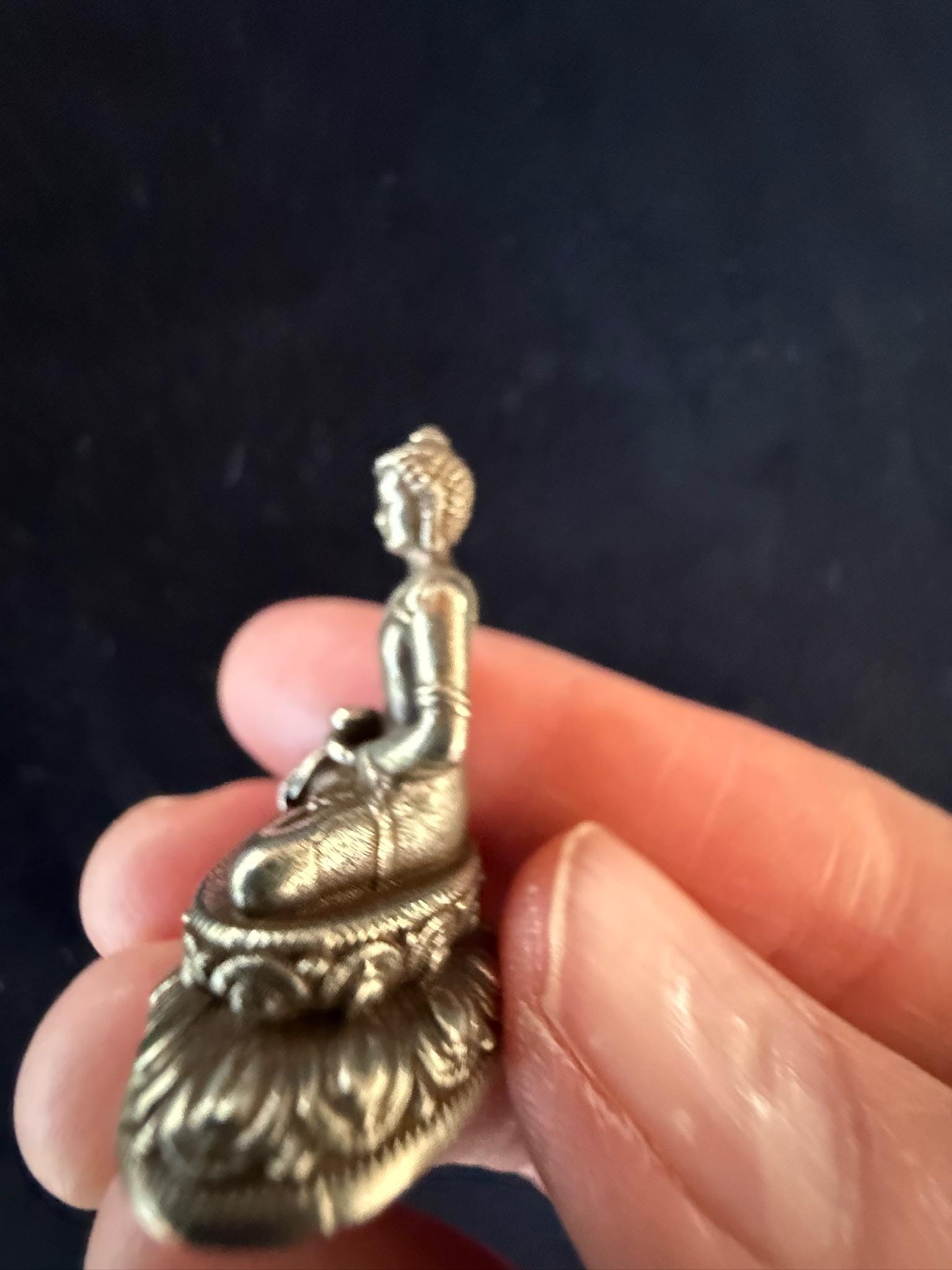 Small Statue Trio | Buddha Shakyamuni | Guru Padmasambhava | Green Tara | White Brass | Approx. 1.25in High