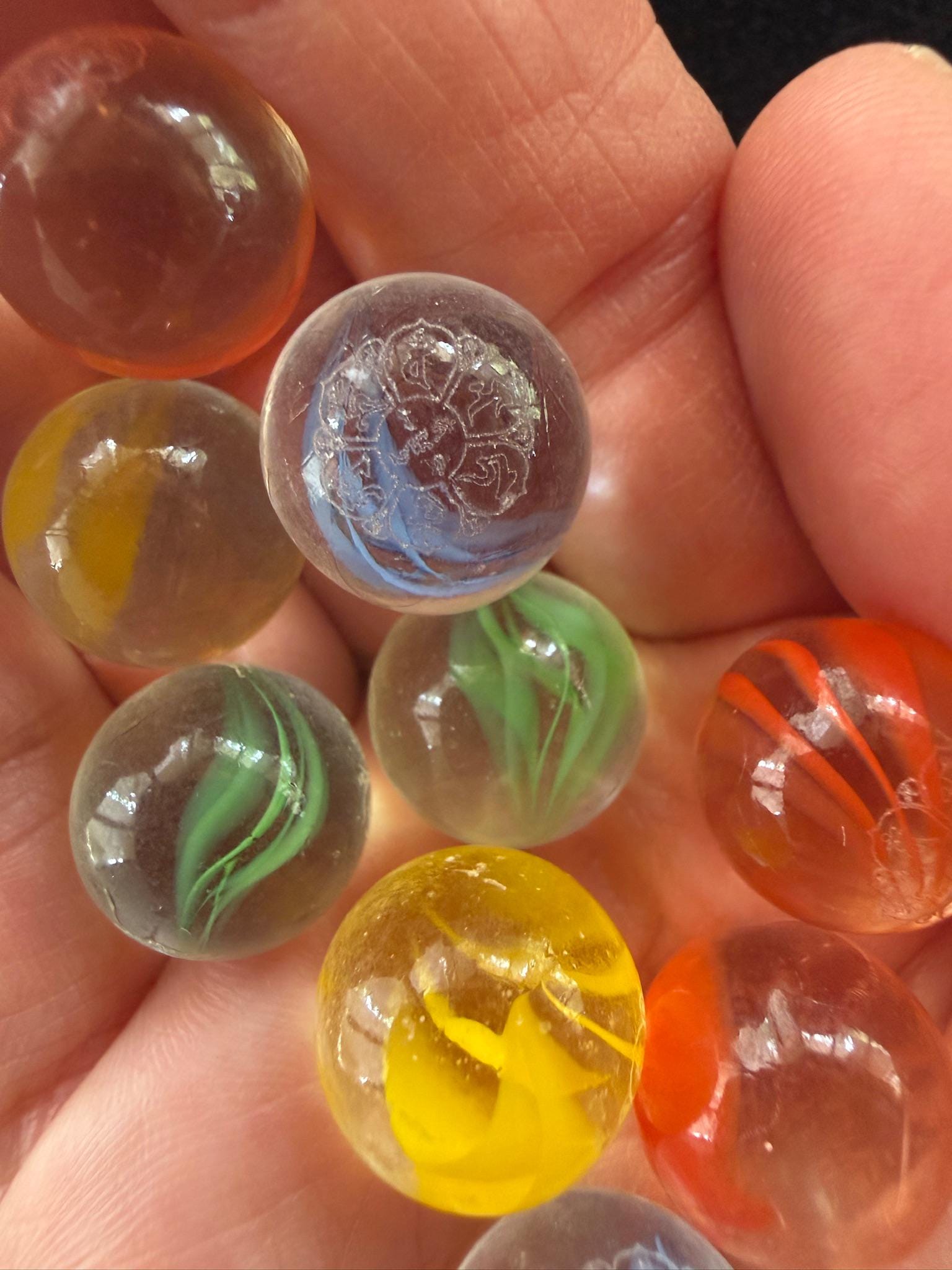 Tiny Naga Blessing Spheres | 5 spheres | Glass | Approx 1/2 inches | Tibet
