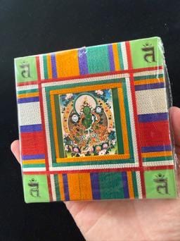 Green Tara Protective Amulet | 4.5 in by 4.5 in | Protection Blessing | Dolma
