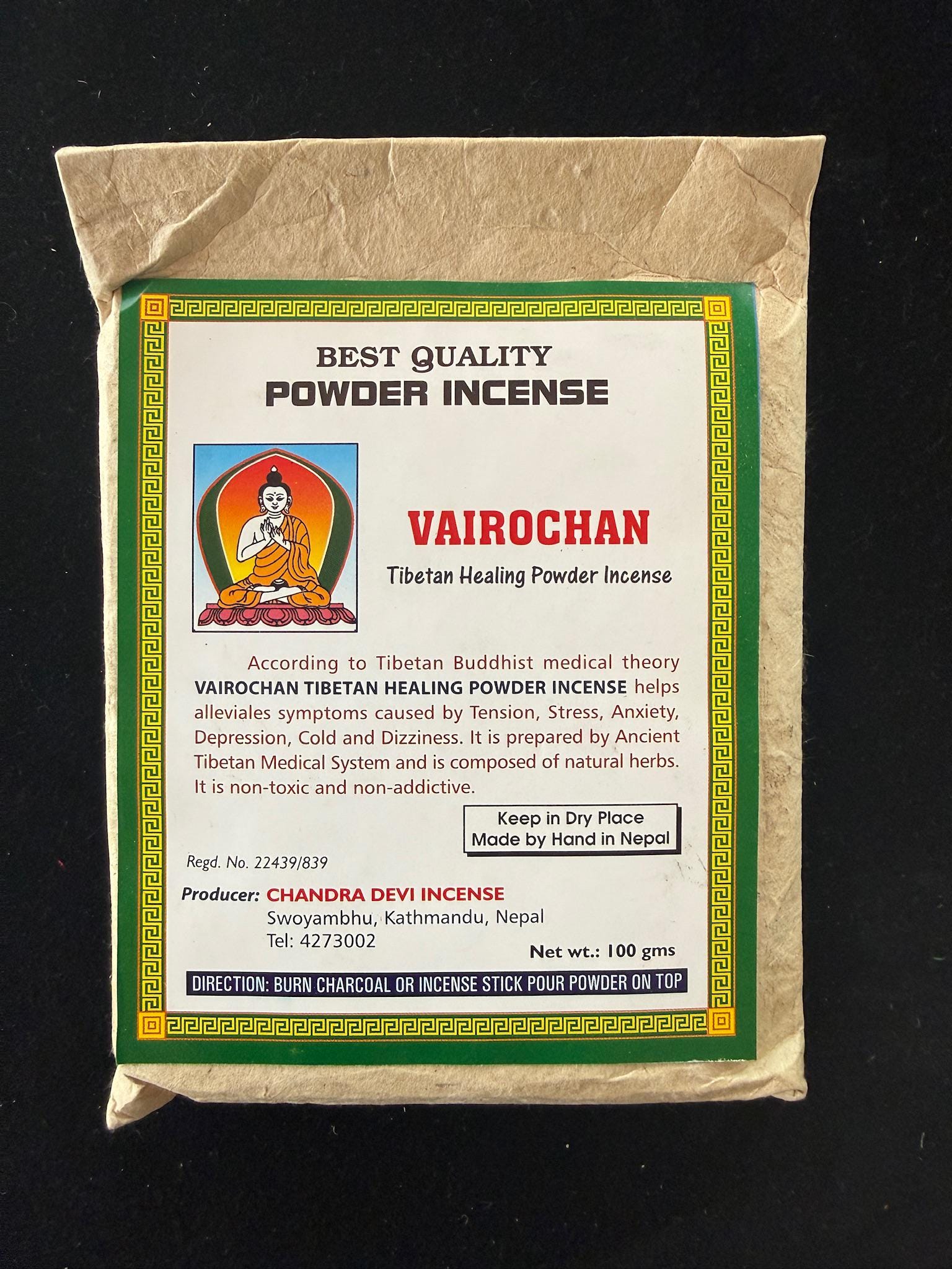 Vairochana Incense Powder| Nepalese Incense Powder | 100 grams | Chandra Devi Incense