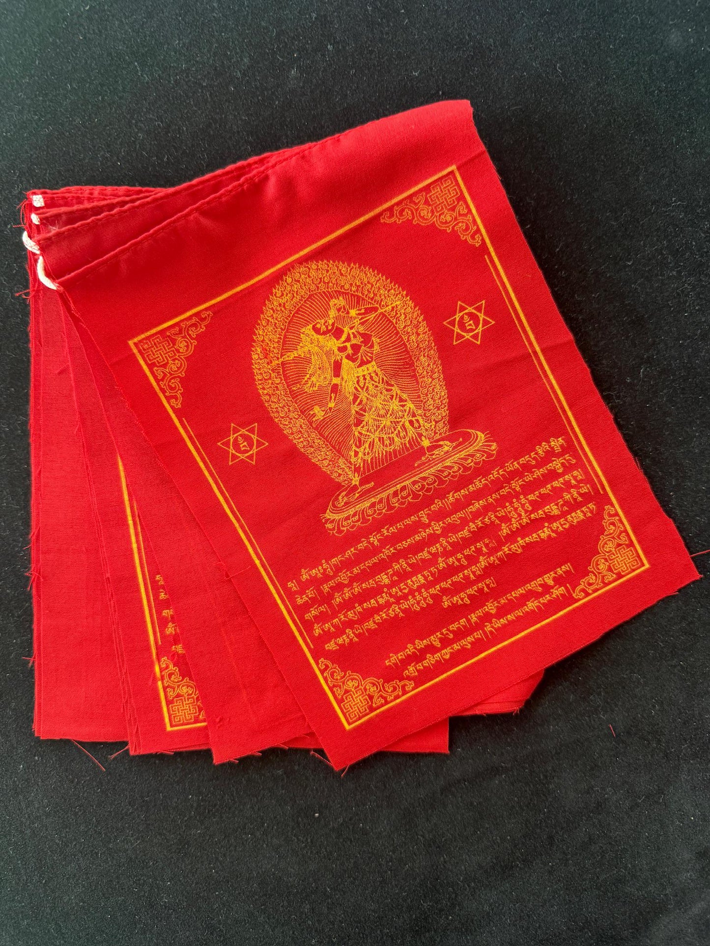 Vajrayogini Prayer Flags | Tibetan Prayer Flags | 6in x 7.5in | 1 set of 10 red flags | Dorjé Naljorma