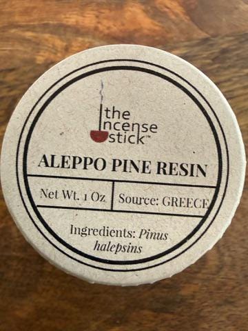 Aleppo Pine Resin | 1 ounce | Natural Tree Resin | Greece | Pinus halepensis