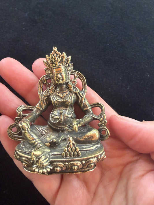 Deluxe Small Dzambhala Statue | Handmade |2.75 inches | Kubera