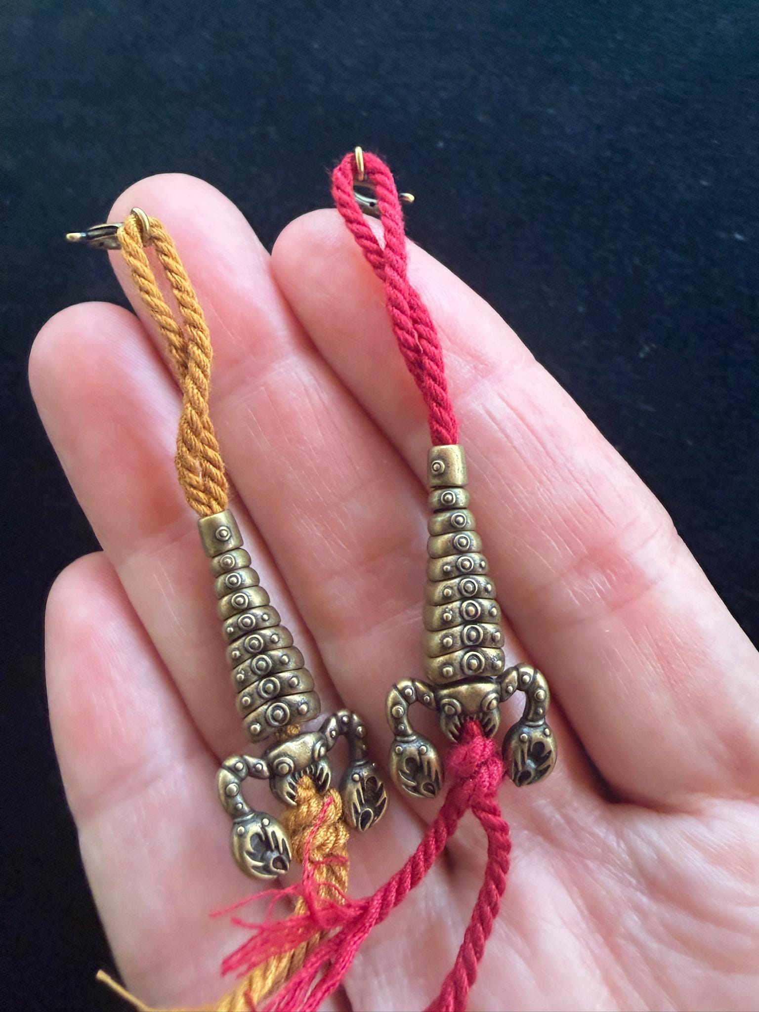 Scorpion Counter Set | Metal and Cotton String | Approx 3.5 inches long