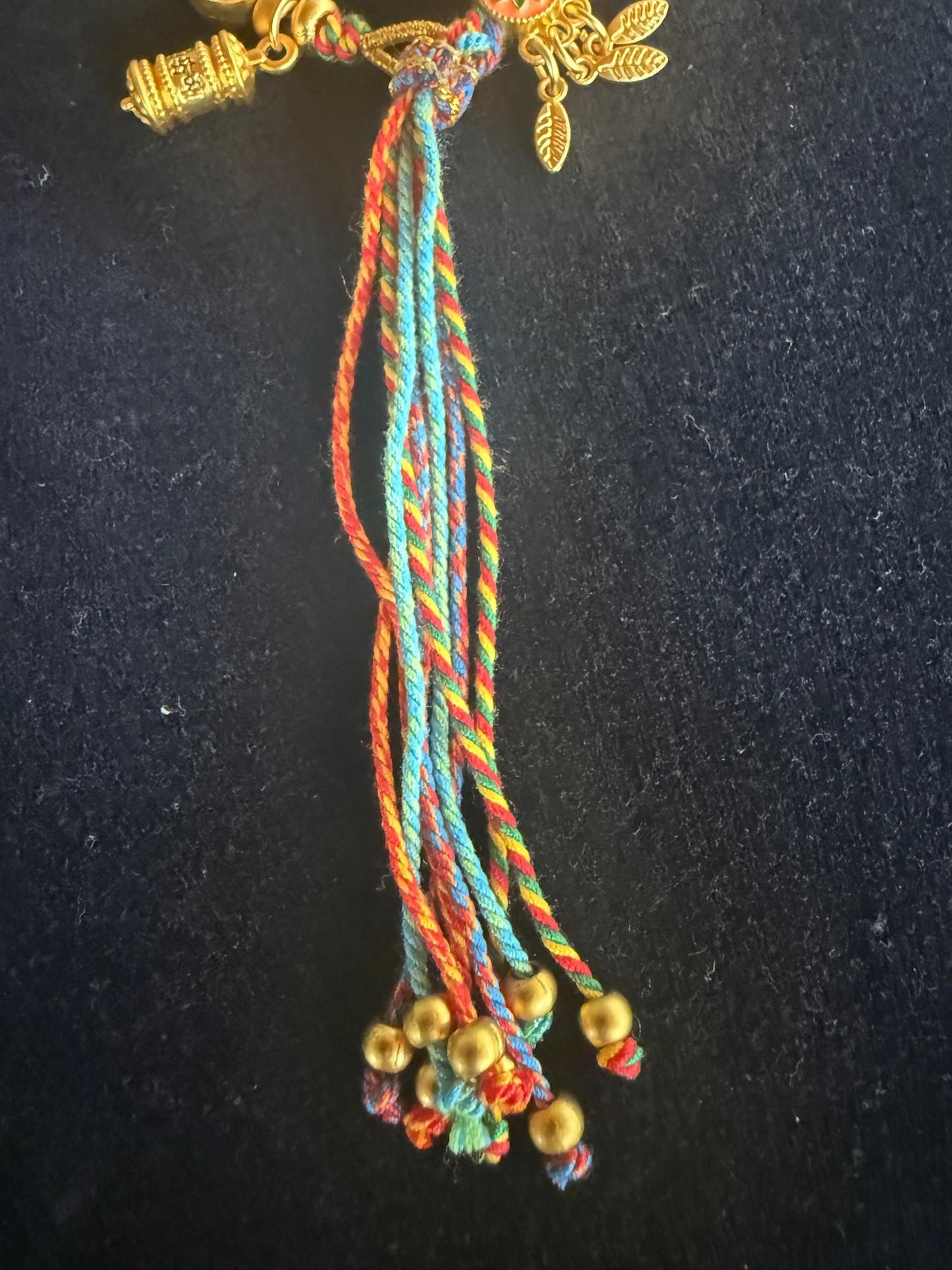 Tibetan Rainbow Woven Cord Bracelet | 6 Syllable Mantra | Adjustable